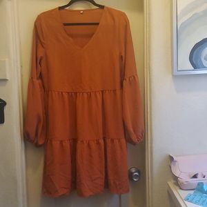 Summer tunic v neck dress size M color :Carmel